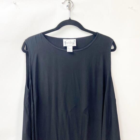 Diane von Furstenberg Vintage Y2K 90s Maxi Dress Silk Black Womens Plus 1x Shift - Picture 3 of 8